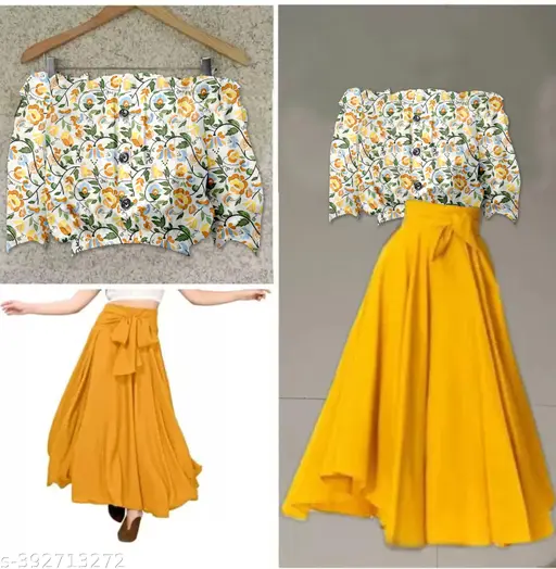 Women Morden Summer Skirt and Top Set